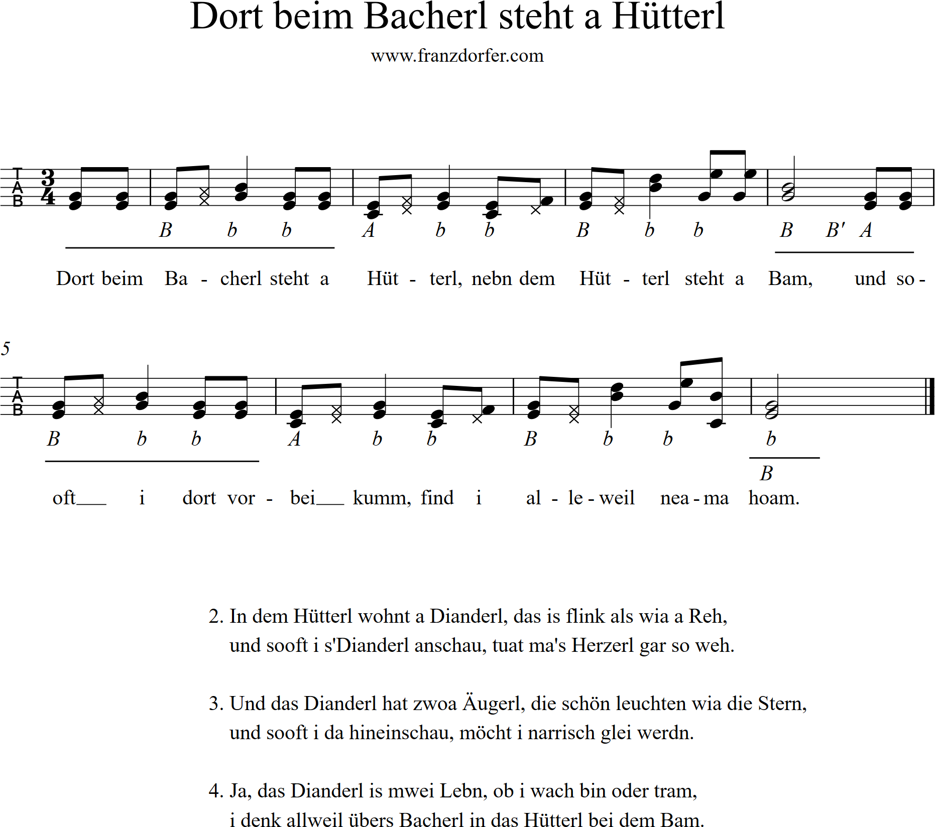 griffschrift lernen, Dort beim Bacherl